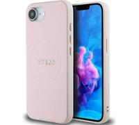 Guess Grained Ring MagSafe - étui pour iPhone 16e (rose)