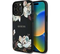 Guess Grainée Imprimée Fleur MagSafe Apple iPhone 16 Pro noir