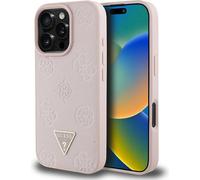 Guess Grainure à chaud Pivoine Triangle Logo MagSafe - Housse pour iPhone 16 Pro Max (rose)