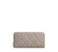 Guess Grand portefeuille pour femme à fermeture éclair en cuir synthétique imprimé gris taupe foncé