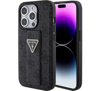Guess Grip Stand 4G Case Triangle Strass pour Iphone 15 Pro Max - Noir
