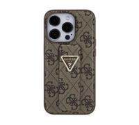 Guess Grip Stand 4G Triangle Strass Logo - Coque iPhone 15 (marron)