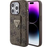 Guess Grip Stand 4G Triangle Strass Logo - Coque iPhone 15 Pro (marron)