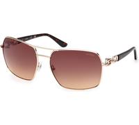 Guess Femme GU00159 33F Lunettes de soleil Métal Or Marron Carré Normale
