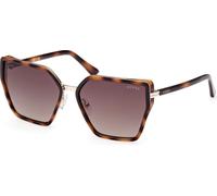 Lunettes Guess Butterfly Shape Injected marron avec verres à effet miroir marron foncé femme