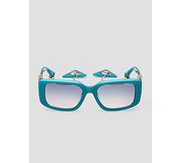 Guess GU7891 Lunettes, Shiny Turquoise, 53/18/140 pour femme, Bleu turquoise, effet brillant