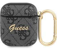 Guess GUA24GSMK Coque pour AirPods Gris 4G Script Metal Collection