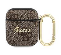 Guess GUA24GSMW Housse pour AirPods Marron 4G Script Metal Collection