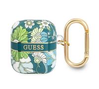 Guess GUA2HHFLN Couverture AirPods zielony/green Collection Strap Fleur, ?tui pour ?couteurs + casque, Vert
