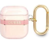Guess GUA2HHTSP Coque AirPods rose, ?tui pour ?couteurs + casque, Pink