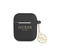 Guess Coque pour Apple Pods 1/2 Édition 4G Charm en Silicone avec Pendentif Noir