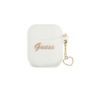 Guess GUA2LSCHSH AirPods 1/2-couvercle blanc/blanc collection de charms en silicone cœur