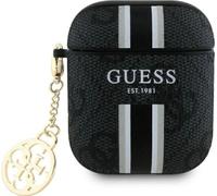 Guess Gua2P4Rpsk Airpods 1/2 Cover Black/Black 4G Printed Stripes Charm