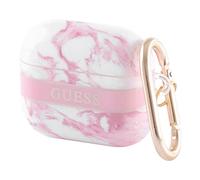 Guess GUA3HCHMAP Housse de Protection pour AirPods 3 Bandes de marbre Rose Collection