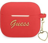 Guess GUA3LSCHSR Coque AirPods 3 czerwony/red Silicone Charm Heart Collection, ?tui pour ?couteurs + casque, Rouge