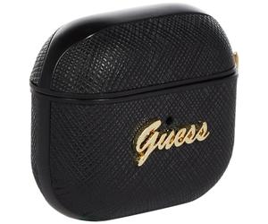 Guess GUA3SASMK Coque pour AirPods 3 Saffiano Script Metal Collection