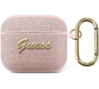 Guess Gua3Sasmp Housse Airpods 3 Rose/Pink Saffiano Script Metal Collection