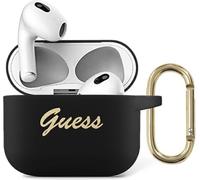 Guess GUA3SSSK Étui Vintage Script pour Apple AirPods 3, noir/silicone