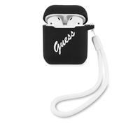Guess Guaca2Lsvsbw Housse Airpods Noir Blanc/Noir Blanc Silicone Vintage