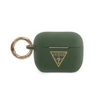 Guess GUACAPLSTLKA Étui AirPods Pro Housse silicone kaki Triangle Logo
