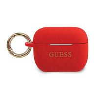 Guess Guacapsilglre Coque en Silicone pour AirPods Pro Rouge pailleté