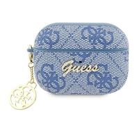 Guess GUAP2G4GSMB Coque pour AirPods Pro 2 Bleu 4G Charm Collection