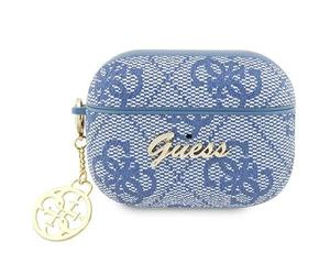 Guess GUAP2G4GSMB Coque pour AirPods Pro 2 Bleu 4G Charm Collection