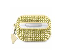 Guess GUAPHDGTPD Coque AirPods Pro z?oty/or Rhinestone Triangle Charm, ?tui pour ?couteurs + casque