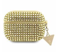 Coque Scintillant pour AirPods Pro avec Charm au logo 4G Triangle Guess Dorée G