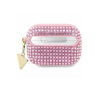 Guess GUAPHDGTPP Coque AirPods Pro r??owy/pink Rhinestone Triangle Charm, ?tui pour ?couteurs + casque