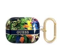 Guess GUAPHHFLB Étui pour AirPods Pro Cover Bleu/Blue Flower Strap Collection