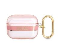 Guess GUAPHHTSP Étui de Protection pour AirPods Pro Cover Rose/Rose Strap Collec