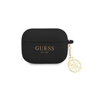 Coque pour AirPods Pro Édition 4G Charm en Silicone avec Pendentif Guess Noir