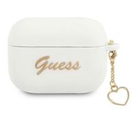 Guess GUAPLSCHSH FEA3SILRE Coque de Protection en Silicone pour AirPods Pro Blanc Rouge