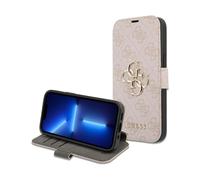 Guess GUBKP13L4GMGPI 4G Big Metal Logo Book Case, Rose - iPhone 13 / 13 Pro