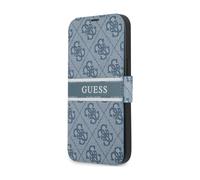 Guess GUBKP13S4GDBL Book Case 4G Stripe Étui de Protection pour iPhone 13 Mini Bleu