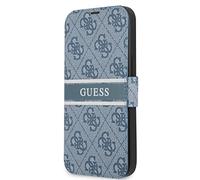 Guess GUBKP13S4GDBL Book Case 4G Stripe Étui de Protection pour iPhone 13 Mini Bleu