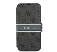 Guess GUBKP13S4GDGR Book Case 4G Stripe Étui de Protection pour iPhone 13 Mini Gris