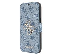 Guess GUBKP13S4GMGBL Coque de Protection pour iPhone 13 Mini 5,4" avec Logo en hêtre 4G Bleu