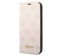 Guess Coque GUBKP14LHG4SHP pour iPhone 14 Pro 6,1" Book 4G Rose Vintage Logo Or