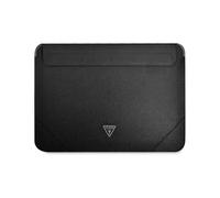 Guess GUCS16PSATLK Saffiano Triangle Logo Sleeve, noir - jusqu'à 16 pouces
