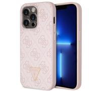 Guess Guess Coque 4G Logo Triangle Strass iPhone 15 Pro Rose Rose