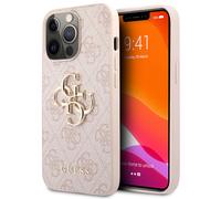 GUESS GUHCP13X4GMGPI Coque pour iPhone 13 Pro Max 6,7" Rose 4G Logo Big Metal