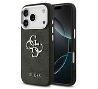 Guess Guess Coque 4G Metal Logo Backcover iPhone 17 Pro Silver Edge Black Noir