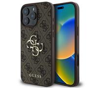 CG Mobile Guess Coque rigide GUHCP16L4GMGBR pour iPhone 16 Pro 6,3" Marron 4G Big Logo