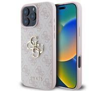 CG Mobile Coque rigide GUHCP16L4GMGPI GUESS pour iPhone 16 Pro 6,3" Rose Big Logo 4G