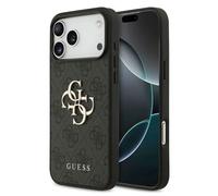 CG Mobile Étui Guess 4G Grand logo métal iPhone 17 Pro Noir