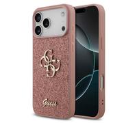 Guess Guess Coque 4G Metal Logo Glitter iPhone 17 Pro Max Rose Rose