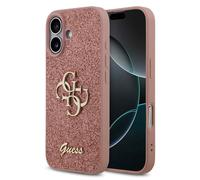 Guess Guess Coque 4G Metal Logo Glitter iPhone 17 Rose Rose