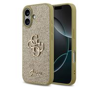 Guess Guess Coque 4G Metal Logo Glitter pour iPhone 17 Doré Dorée